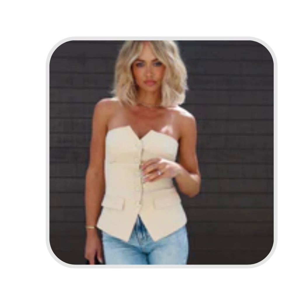 Women’s vici button up strapless tank